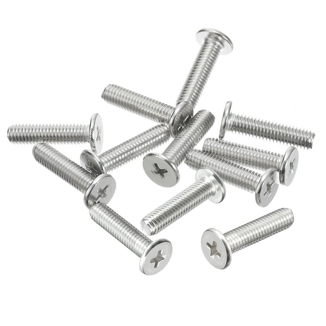 Unique Bargains M5x0.8x20mm Lot de 12 Vis à Tête Ronde Plate en Métal pour Machine à Visser