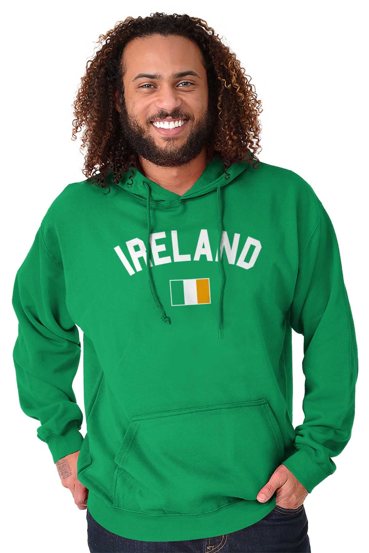 Ireland Soccer Distressed Flag Colors Irish Pride Shamrock Fun Hoodie Sweatshirt 