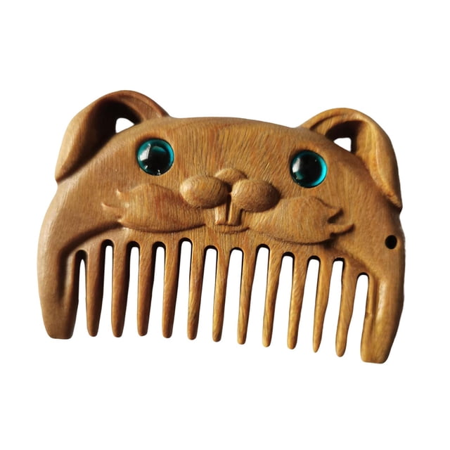 Peine de pelo corto de madera Salvador mini peine de dibujos animados peine pequeño peine de mano peine de barba regalo para mamá Conejo