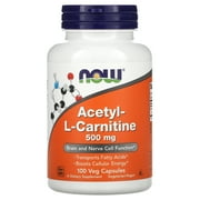Now Foods Acetyl-L Carnitine Cognitive Support Supplement with Vegetarian Formula, Dietary Supplement, 500 mg, 100 Capsules