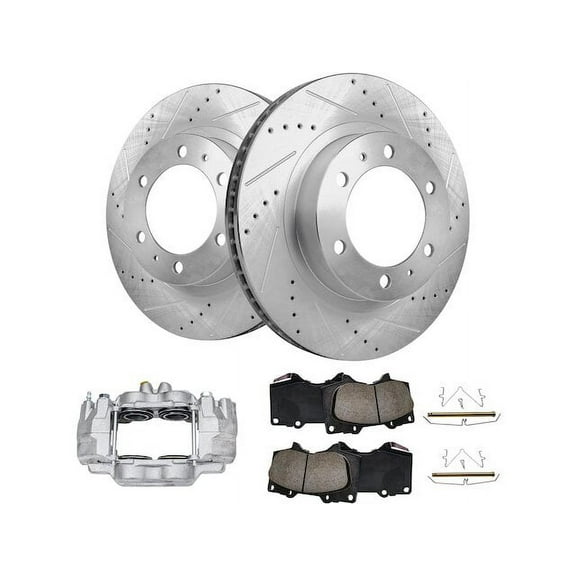 Front Brake Pad Rotor and Caliper Set - Compatible with 2005 - 2021 Toyota Tacoma 2006 2007 2008 2009 2010 2011 2012 2013 2014 2015 2016 2017 2018 2019 2020