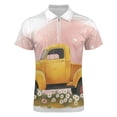 thumbnail image 4 of Spring Flower Truck Can (3) Men Zipper T-shirt Summer Casual Short Sleeve T-shirt Top, 4 of 7