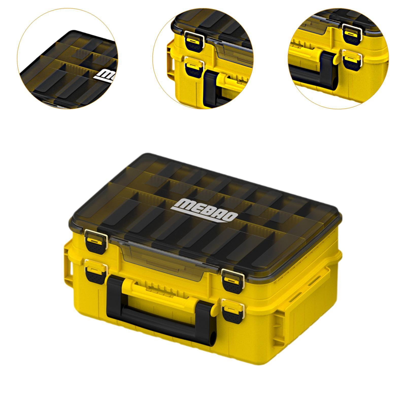 Wswqop Fishing Tackle Box Container Lightweight Accessories Holder Organizer for Travel yellow