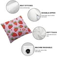 thumbnail image 4 of COMIO Cute Strawberry Pink Throw Pillow Covers Set of 2 Spring Summer Decorative Pillow Cases Cushion Covers for Sofa Couch Car Bedroom Home Decor, 4 of 6