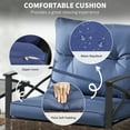 thumbnail image 4 of Outsunny 3pc Rocking Chair Set w/ Cushions, Wicker Bistro Set, Dark Blue, 4 of 9