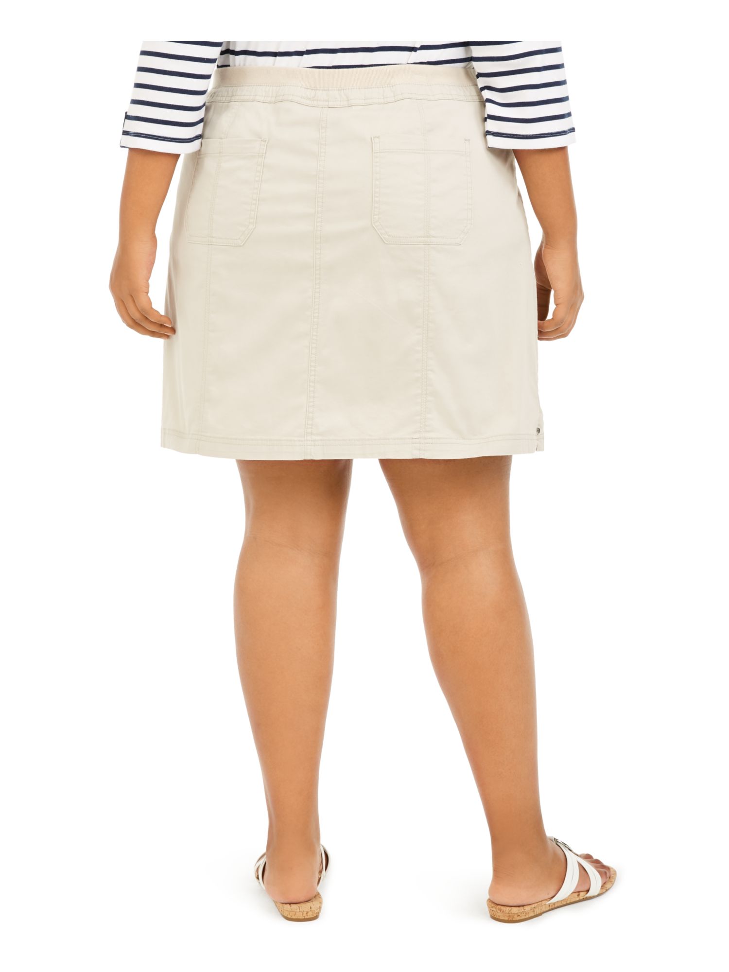 Karen Scott Womens Plus Knit-Waistband 