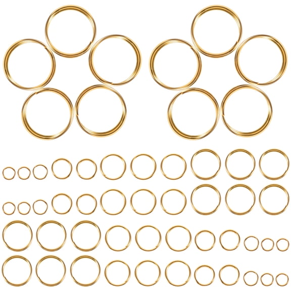 UPKOCH 690pcs Keychain Jump Rings Iron Jewelry Making for Craft Projects Golden