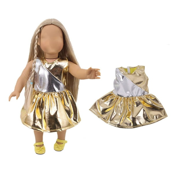 Vestido de Muñeca para Niñas Xihbxyly Hermoso Vestido Brillante 18 Pulgadas Navidad Sin Muñeca y Sin Zapatos