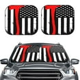 thumbnail image 2 of Sikiie Firefighters USA Flag Black And White Flag Print Foldable Car Windshield Sun Visor, Car Window Sunshade Suitable for Sedan, SUV and Truck Car Accessories-Large, 2 of 6