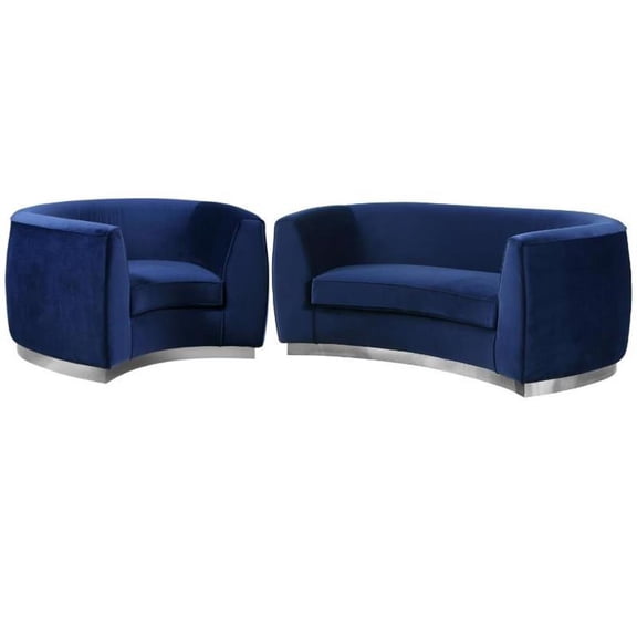 Home Square 2-Piece Furniture Set with Accent Chair and Contemporary Loveseat