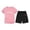 Pink, variant on WELOIJEVBE Girls Summer Outfits Sets Casual Active Short Sleeve Performance Tops and Shorts for Teen Girl clothes for Girls 12-13 Years