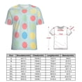 thumbnail image 2 of Colorful Dots T-Shirt O Neck Retro Print Big Size T-Shirts Short Sleeve Tees Womens Pretty Design, 2 of 5