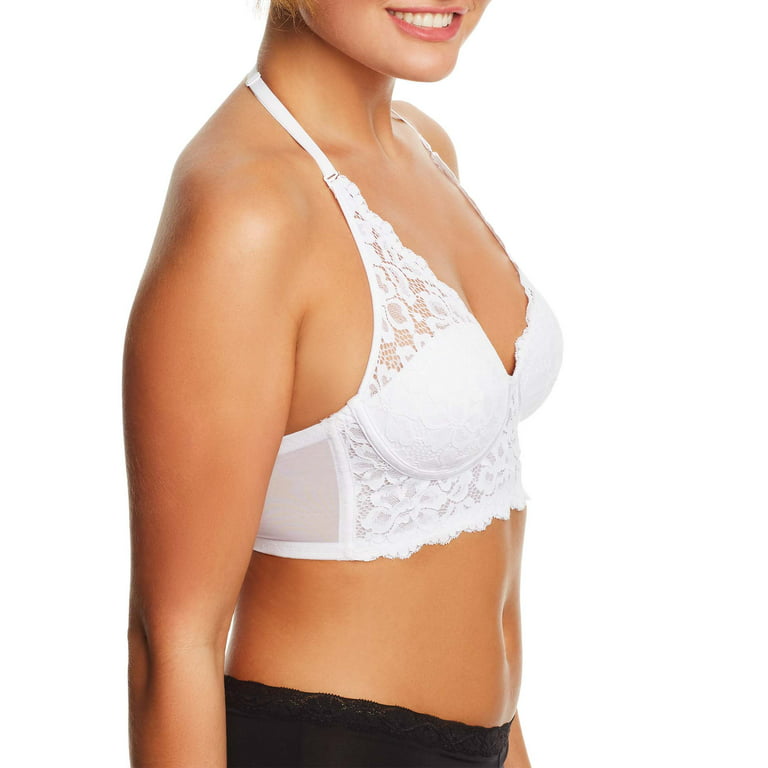 Maidenform Lightly Lined Convertible Lace Bralette White 36C