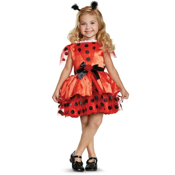 Disguise Lady Bug Classic Costume for Toddlers with Wings and Headband for Children, Toddler 2T