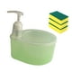 thumbnail image 2 of Dispensador de jabón de cocina con soporte para estropajo, dispensador con bomba de jabón líquido multiusos para encimera de cocina Verde, 2 of 9