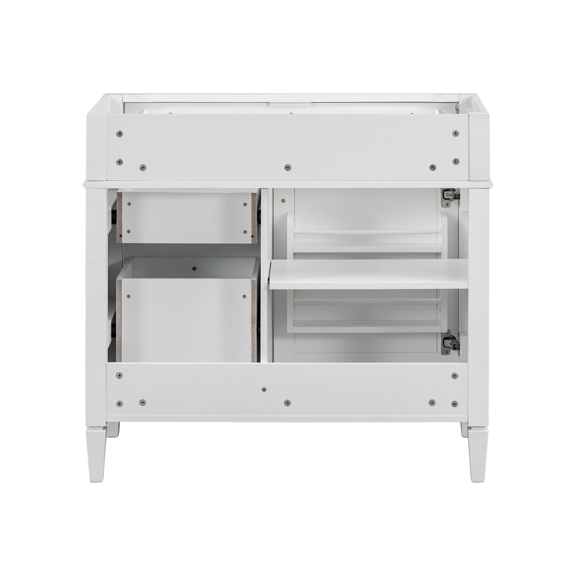 Euroco 36'' Bathroom Vanity without Top Sink, Modern Bathroom Storage Cabinet with 2 Drawers and a Tip-out Drawer, Solid Wood Frame (NOT INCLUDE BASIN SINK)