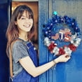 thumbnail image 4 of 4th of July PALIFEUR Wreath for Front Door, 15.75 Inch Patriotic Wreaths, Artificial Floral Spring Wreaths Decorations for Memorial Day Independence Day Veterans Day, Red Blue White, 4 of 8
