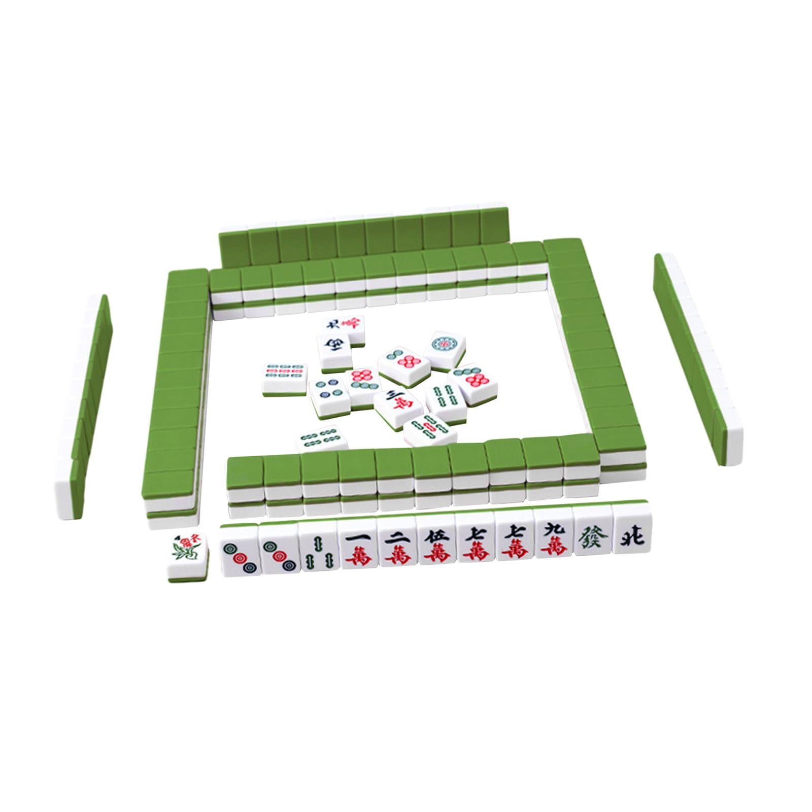 LeeQinersw 144x Chinese Version Game Set Leisure Time Chinese Style Game Mini Mahjong Tiles Green