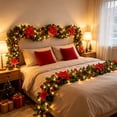 thumbnail image 7 of 8.9ft Pre-Lit Christmas Garland with LED Lights,Artificial Conifer Mantel Staircase Door Xmas Holiday Decor, 7 of 7