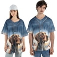 thumbnail image 4 of Hello Winter German Shorthaired Pointer Welcome Snowy Night Watercolor Vintage All Over Print 3D Baseball Shirt GSP Lover Dog Gift Softball Sport - 01011, 4 of 6