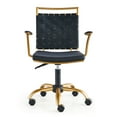 thumbnail image 4 of CAROCC Home Office Desk Chair Task Chair with Armrest Adjustable Swivel Chair in Durable Vegan Leather Gold Office Chair Ergonomic Desk Chair for Extra Back & Lumbar Support, 4 of 9