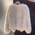 thumbnail image 5 of Auutmn Winter Lady Cardigan Coat Furry Plush Buckle And Strap Decor V Neck Long Sleeves Thickened Solid Color Faux Fur Knitted Sweater Jacket, 5 of 8