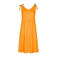 thumbnail image 4 of drppepioner Robe d'Été pour Femmes Robe Unie Robe à Bretelles Robe Midi Robe de Plage d'Été, 4 of 9