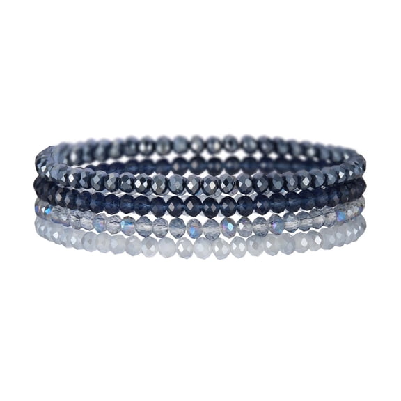 Namzi Beaded Boho Bracelet Stackable Crystal Beads Bracelets Trendy Costume Jewelry-Dark Blue