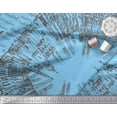thumbnail image 2 of Soimoi Blue Cotton Voile Fabric Text & Monuments Architectural Print Fabric by the Yard 42 Inch Wide, 2 of 3