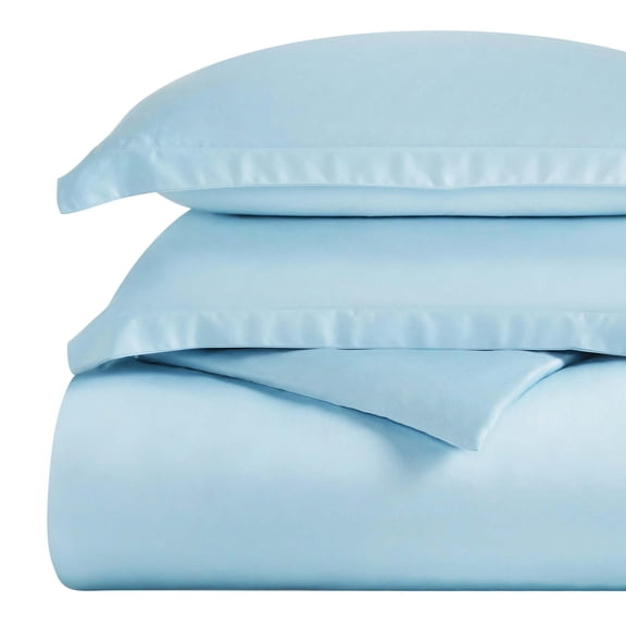 Superior Egyptian Cotton 300 Thread Count Duvet Cover Set, Twin, Light Blue