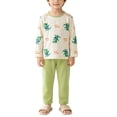 thumbnail image 3 of Bovxnpu Boys Girls Sleepwear Set Kids Print Cotton Long Sleeve Top Pants Homewear Outfits, 3 of 8