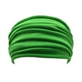 thumbnail image 2 of QURATI Wide Headbands for Women Knotted No Slip Head Bands Soft Turban Headband Elastic Bandana Headband Hair Accessory Solid Color Head Wraps for Women Yoga Workout Green One Size, 2 of 2