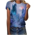 thumbnail image 2 of Sakmal Casual Tops for Women Short Sleeve Graphic Crew Neck T-Shirts Ladies Shirts, 2 of 6