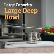 Prioritychef Large 15oz Potato Ricer, Heavy Duty Stainless Steel Ricer, Black