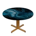 thumbnail image 3 of PIKWEEK Gold and Blue Abstract Art Table Cloth Round Table Cover White, 3 of 8