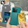 thumbnail image 7 of Compatible with iPhone 16 Pro Case Wallet with Credit Card Holder, Back Flip Premium PU Leather Magnetic Clasp Kickstand Heavy Duty Protective Cover for iPhone 16 Pro,Green, 7 of 7