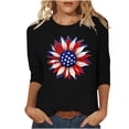 thumbnail image 2 of Mifsaly Patriotic 3/4 Sleeve Tops for Women American Flag Sunflower Graphic Shirt Casual Summer Independence Day T-Shirt 2026 M, 2 of 5