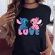 thumbnail image 2 of Camiseta de dibujos animados de Disney para mujer, Tops negros de manga corta, nueva moda, 2 of 5