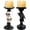 Set of 2, variant on Skull Candlestick Holder for Halloween Decoration, 2 Skulls Skeleton Spooky Decor Pillar Candle Holder, Antique Creepy Skeleton Black Taper Candle Holders for Halloween Christmas