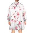 thumbnail image 2 of Wearable Oversized Blanket,Pioneer Flower Floral Print Pattern Wearable Blanket Hoodie for Adults,Cozy Hooded Blankets with Super Pockets,Super Warm Fuzzy Pullover for Women & Men, 2 of 6
