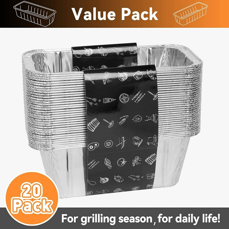  GASPRO 8 x 8 Aluminum Foil Pans with Lids, 20-Pack