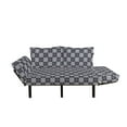 thumbnail image 2 of Geometric Futon Couch, Sketched Nested Design of Overlapping Diamond Outlines and Chain Links, Daybed with Metal Frame Upholstered Sofa for Living Dorm, Loveseat, Black and Pale Grey, by Ambesonne, 2 of 4