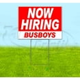 thumbnail image 1 of Now Hiring Busboys (18" x 24") Yard Sign, Includes Metal Step Stake, 1 of 6