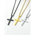 thumbnail image 5 of U7 Stainless Steel Patriotic Black Cross Necklace for Women Men Fashion American Flag Religious Christmas Jewelry Gift, 5 of 9
