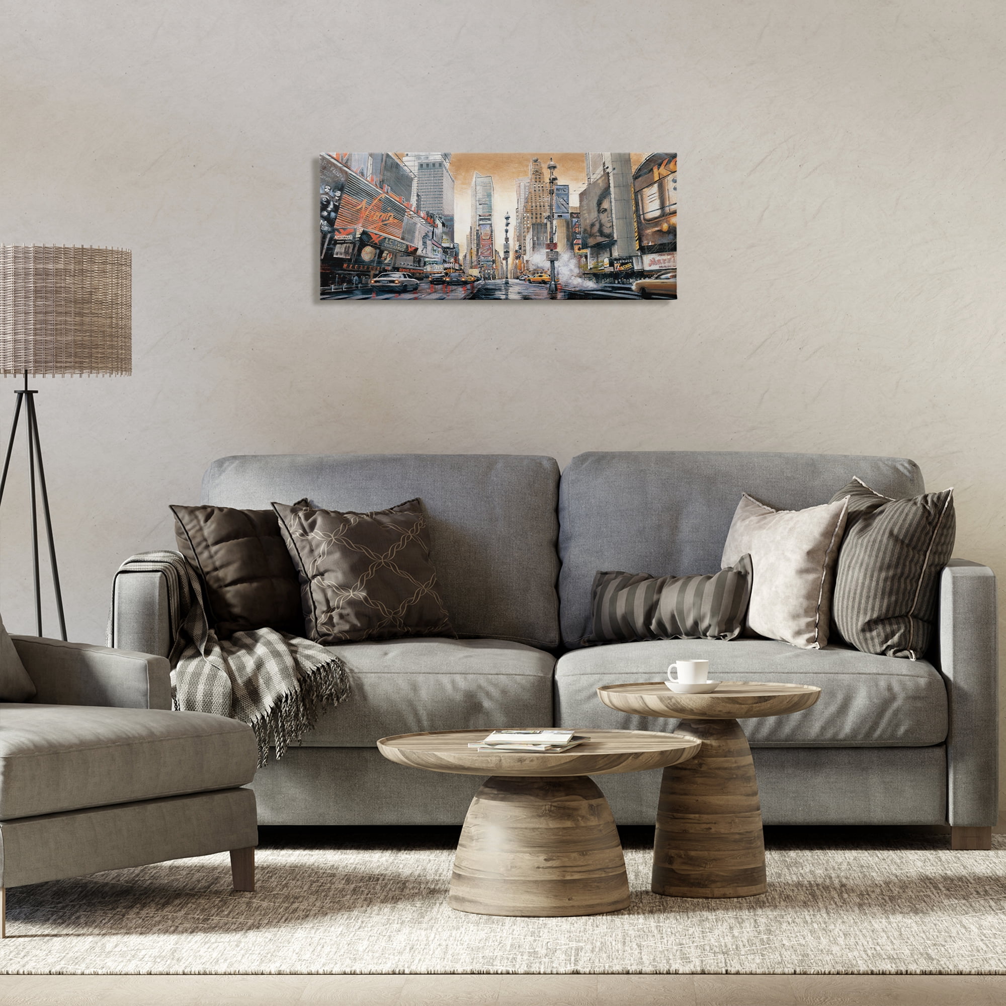 Stupell Industries New York Cityscape Scenery Painting Gallery Wrapped Canvas Art Print Wall Art, 30 x 13