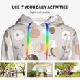 thumbnail image 4 of Picia Rabbit In Space Pattern Casual Women's Hoodie, Hooded Sweatshirt with Kangaroo Pocket, Comfortable Pullover with Eye-catching Drawstrings-XX-Large, 4 of 7