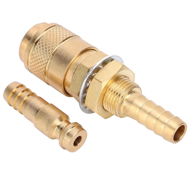 Quick Hose Connector Fitting Quick Connector Solid Brass Tig Welding Quick Connector Fitting Gas Adapter For MIG TIG Welder Torch Yellow