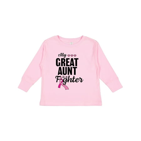 

Inktastic Breast Cancer Awareness My Great Aunt is a Fighter Gift Toddler Boy or Toddler Girl Long Sleeve T-Shirt