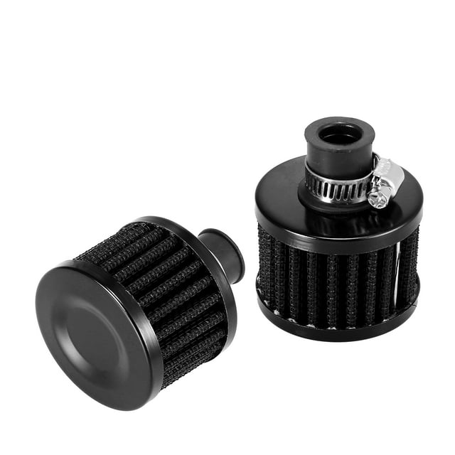 Unique Bargains 2 Pcs 12mm Car Air Intake Filter Cleaner with Adjustable Clamp Black