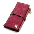 thumbnail image 1 of Cartera y monedero de piel sintética con cremallera para mujer, diseño vintage de dos pliegues, estilo retro chic, 1 of 7